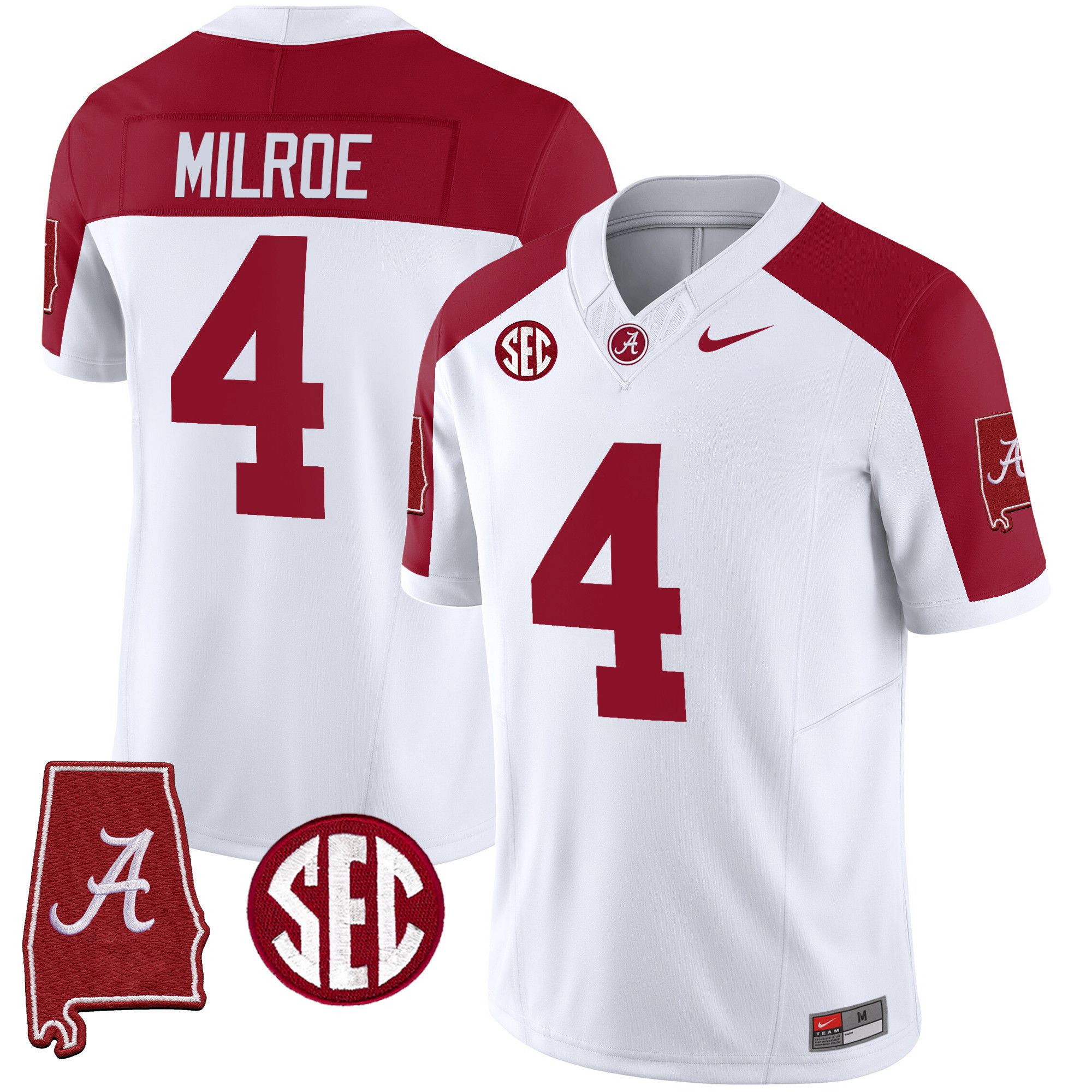 Men Alabama Crimson Tide #4 Milrow White 2024 Nike Vapor Limited NCAA Jersey style 1